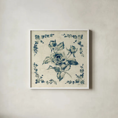 Swedish Tile II by Cheri Blum. Shown in a crisp white glass frame for a clean and minimalist style. Available as an archival giclee rolled canvas, fine art paper, or poster print. SKU 26608a.