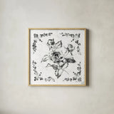 Swedish Tile II BW by Cheri Blum. Shown in a natural wood glass frame for a timeless modern aesthetic. Available as an archival giclee rolled canvas, fine art paper, or poster print. SKU 90542a.