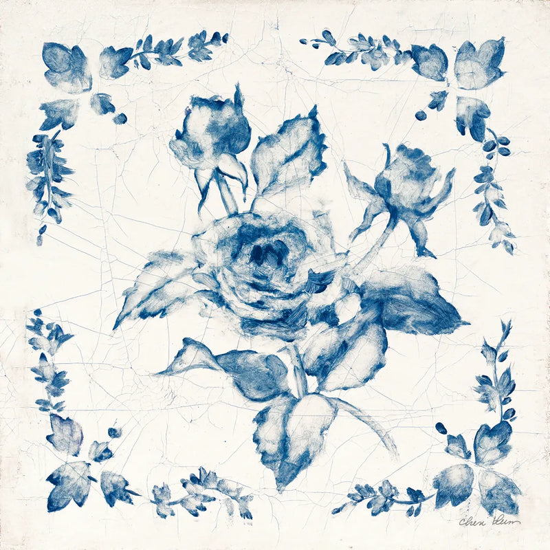 Swedish Tile II Blue by Cheri Blum. SKU 90546a. Archival Giclee Fine art print for wall decor.