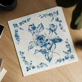 Swedish Tile II Blue by Cheri Blum. Shown as a detailed flat fine art print, highlighting archival giclee quality. Available as an archival giclee rolled canvas, fine art paper, or poster print. SKU 90546a.