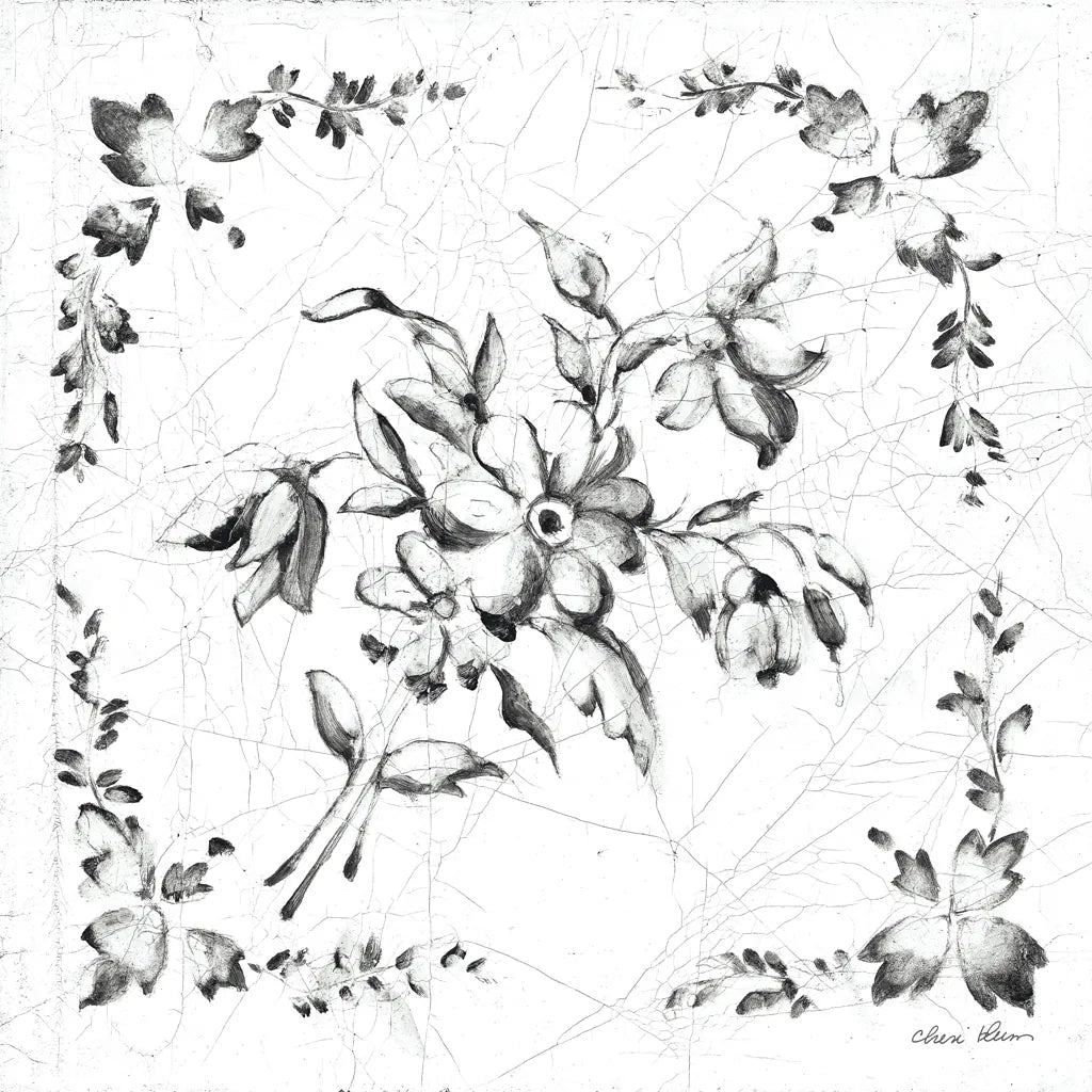 Swedish Tile III BW by Cheri Blum. SKU 90543a. Archival Giclee Fine art print for wall decor.