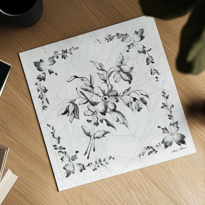 Swedish Tile III BW by Cheri Blum. Shown as a detailed flat fine art print, highlighting archival giclee quality. Available as an archival giclee rolled canvas, fine art paper, or poster print. SKU 90543a.