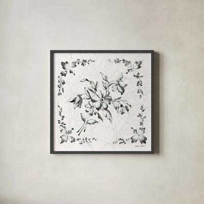 Swedish Tile III BW by Cheri Blum. Shown in a sleek black glass frame for a contemporary gallery look. Available as an archival giclee rolled canvas, fine art paper, or poster print. SKU 90543a.