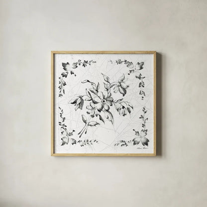Swedish Tile III BW by Cheri Blum. Shown in a natural wood glass frame for a timeless modern aesthetic. Available as an archival giclee rolled canvas, fine art paper, or poster print. SKU 90543a.