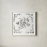 Swedish Tile III BW by Cheri Blum. Shown in a crisp white glass frame for a clean and minimalist style. Available as an archival giclee rolled canvas, fine art paper, or poster print. SKU 90543a.