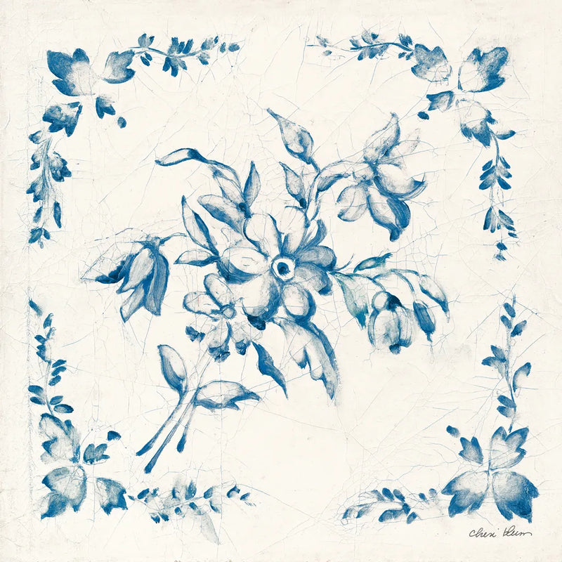 Swedish Tile III Blue by Cheri Blum. SKU 90547a. Archival Giclee Fine art print for wall decor.