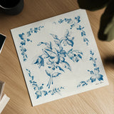 Swedish Tile III Blue by Cheri Blum. Shown as a detailed flat fine art print, highlighting archival giclee quality. Available as an archival giclee rolled canvas, fine art paper, or poster print. SKU 90547a.