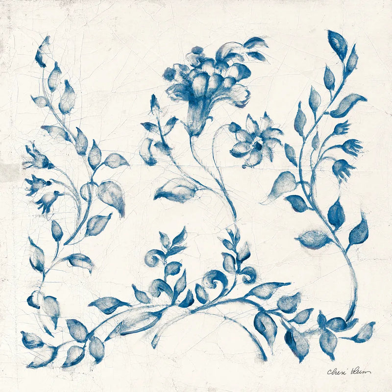 Swedish Tile IV Blue by Cheri Blum. SKU 90548a. Archival Giclee Fine art print for wall decor.