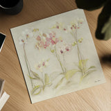 The Dance of the Orchids I by Cheri Blum. Shown as a detailed flat fine art print, highlighting archival giclee quality. Available as an archival giclee rolled canvas, fine art paper, or poster print. SKU 90391a.
