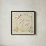 The Dance of the Orchids II by Cheri Blum. Shown in a sleek black glass frame for a contemporary gallery look. Available as an archival giclee rolled canvas, fine art paper, or poster print. SKU 90392a.