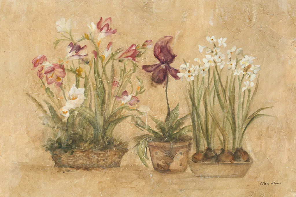 Three Floral Baskets by Cheri Blum. SKU 7620i. Archival Giclee Fine art print for wall decor.