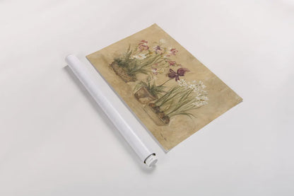 Three Floral Baskets by Cheri Blum. shown as a rolled paper print. Available as archival giclee rolled canvas, fine art paper, or poster print. SKU 7620i.