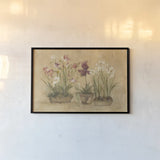 Three Floral Baskets by Cheri Blum. shown as a paper print in a black flame. Available as a archival giclee rolled canvas, fine art paper, or poster print. SKU 7620i.