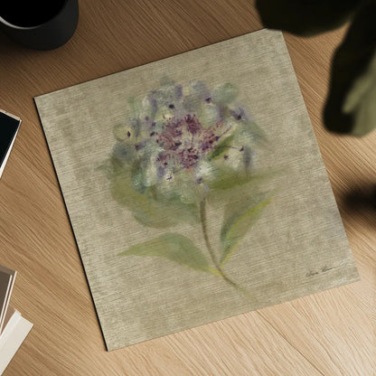 Velvet Hydrangea by Cheri Blum. Shown as a detailed flat fine art print, highlighting archival giclee quality. Available as an archival giclee rolled canvas, fine art paper, or poster print. SKU 88661a.