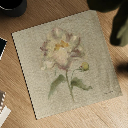 Velvet Peony by Cheri Blum. Shown as a detailed flat fine art print, highlighting archival giclee quality. Available as an archival giclee rolled canvas, fine art paper, or poster print. SKU 88660a.