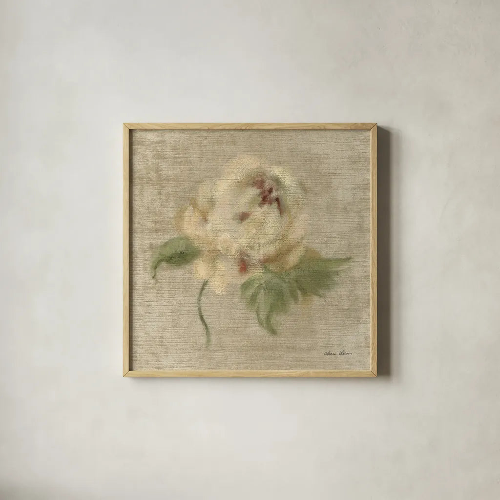 Velvet Rose by Cheri Blum. Shown in a natural wood glass frame for a timeless modern aesthetic. Available as an archival giclee rolled canvas, fine art paper, or poster print. SKU 88658a.
