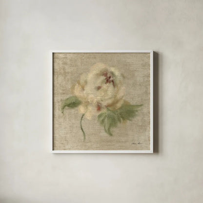 Velvet Rose by Cheri Blum. Shown in a crisp white glass frame for a clean and minimalist style. Available as an archival giclee rolled canvas, fine art paper, or poster print. SKU 88658a.