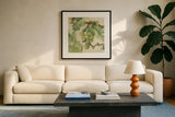 Vintage Chardonay by Cheri Blum. Displayed in a glass frame with matte in a clean modern living room. Available as an archival giclee rolled canvas, fine art paper, or poster print. SKU 7585a.