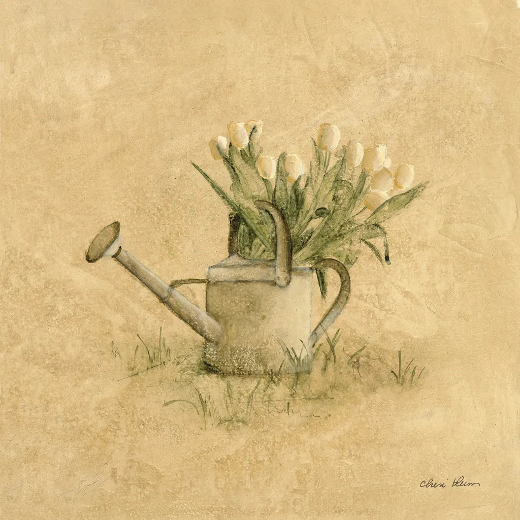 Watering Can by Cheri Blum. SKU 89468a. Archival Giclee Fine art print for wall decor.