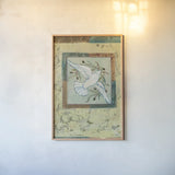 White Dove by Cheri Blum. shown as a paper print in a natural frame. Available as a archival giclee rolled canvas, fine art paper, or poster print. SKU 90777h.