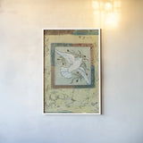 White Dove by Cheri Blum. shown as a paper print in a white frame. Available as a archival giclee rolled canvas, fine art paper, or poster print. SKU 90777h.