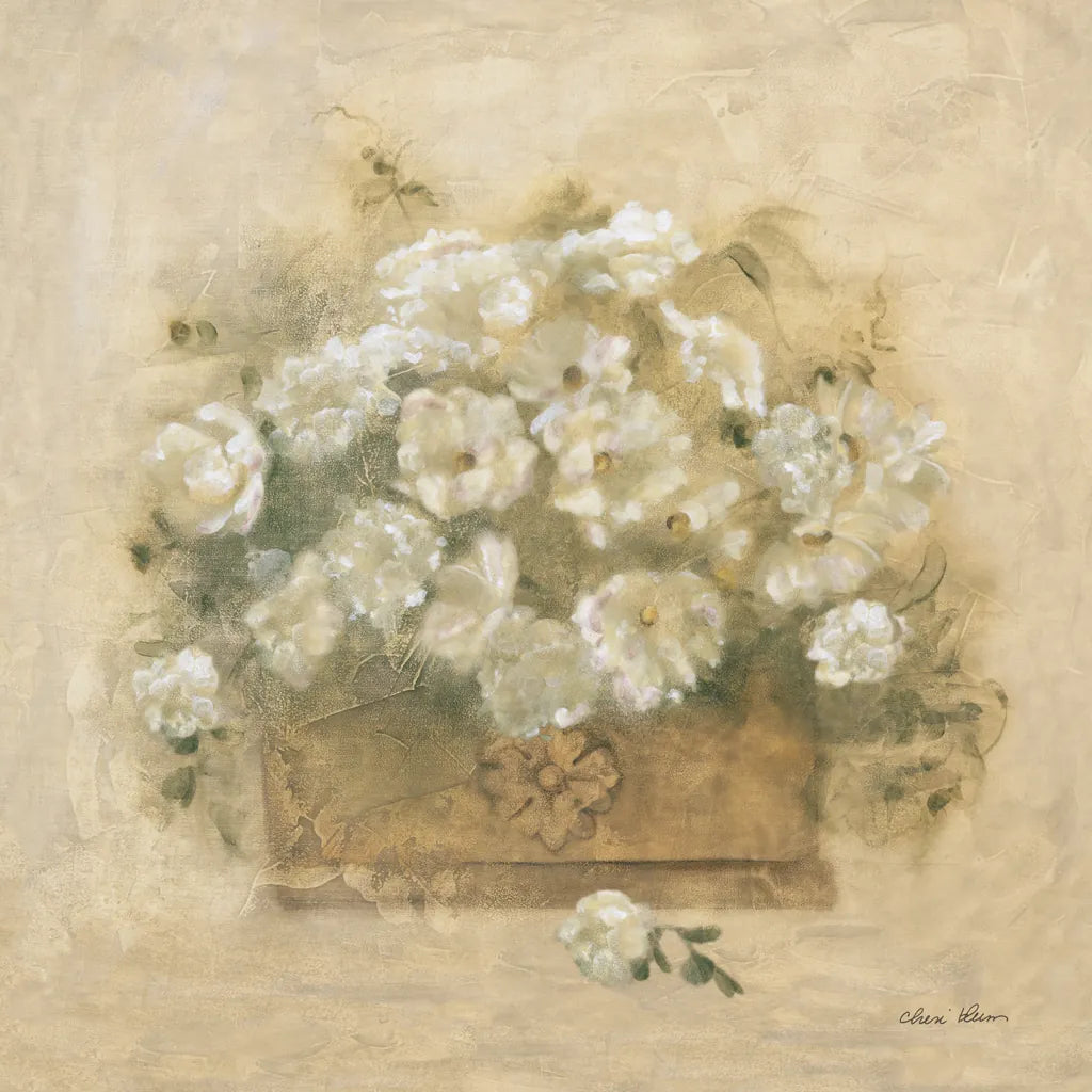 White Floral Bouquet II by Cheri Blum. SKU 7293a. Archival Giclee Fine art print for wall decor.