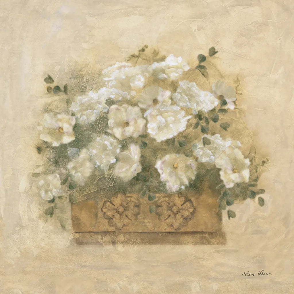 White Floral Bouquet III by Cheri Blum. SKU 7294a. Archival Giclee Fine art print for wall decor.