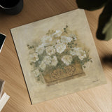 White Floral Bouquet III by Cheri Blum. Shown as a detailed flat fine art print, highlighting archival giclee quality. Available as an archival giclee rolled canvas, fine art paper, or poster print. SKU 7294a.