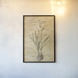 White Narcissus by Cheri Blum. shown as a paper print in a black flame. Available as a archival giclee rolled canvas, fine art paper, or poster print. SKU 7121h.