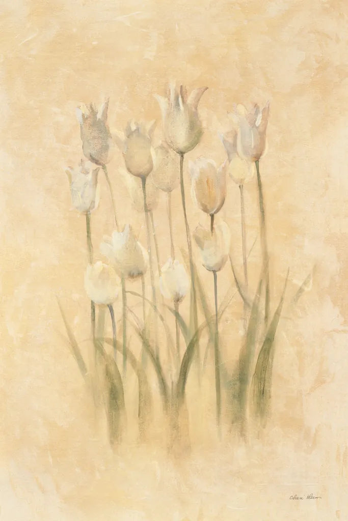 White Triumphator Tulips by Cheri Blum. SKU 7044h. Archival Giclee Fine art print for wall decor.