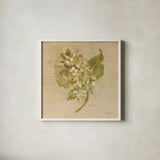 White Velvet Lilac by Cheri Blum. Shown in a crisp white glass frame for a clean and minimalist style. Available as an archival giclee rolled canvas, fine art paper, or poster print. SKU 6974a.