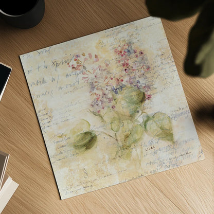 White Wash Lilac by Cheri Blum. Shown as a detailed flat fine art print, highlighting archival giclee quality. Available as an archival giclee rolled canvas, fine art paper, or poster print. SKU 7032a.