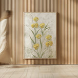 Yellow Field Flowers Crop by Cheri Blum. shown as over sized large wall art. Available as an archival giclee rolled canvas, fine art paper, or poster print. SKU 88533h.