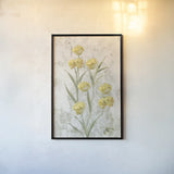 Yellow Field Flowers Crop by Cheri Blum. shown as a paper print in a black flame. Available as a archival giclee rolled canvas, fine art paper, or poster print. SKU 88533h.