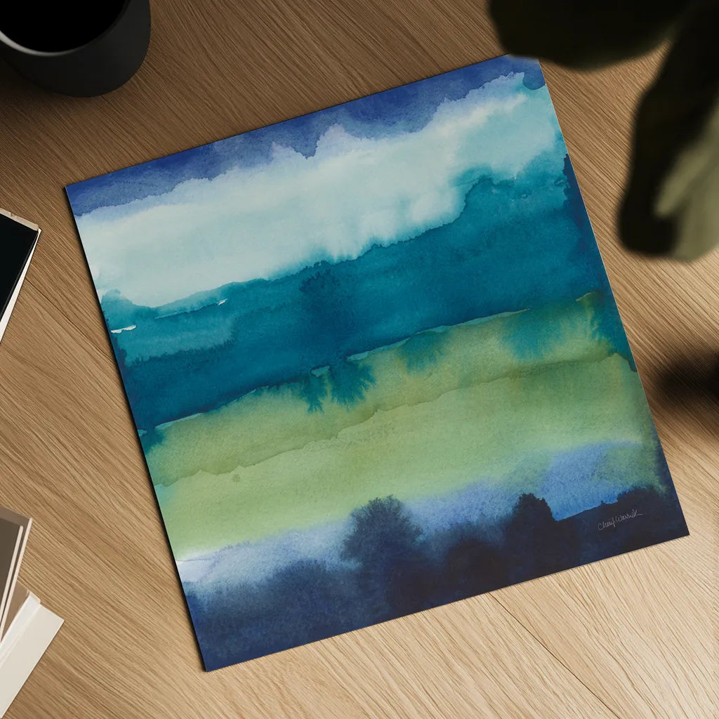 Abstract Landscape I by Cheryl Warrick. Shown as a detailed flat fine art print, highlighting archival giclee quality. Available as an archival giclee rolled canvas, fine art paper, or poster print. SKU 84789a.