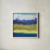 Abstract Landscape II by Cheryl Warrick. Shown in a crisp white glass frame for a clean and minimalist style. Available as an archival giclee rolled canvas, fine art paper, or poster print. SKU 84790a.