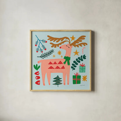 All is Bright I by Cheryl Warrick. Shown in a natural wood glass frame for a timeless modern aesthetic. Available as an archival giclee rolled canvas, fine art paper, or poster print. SKU 93329a.