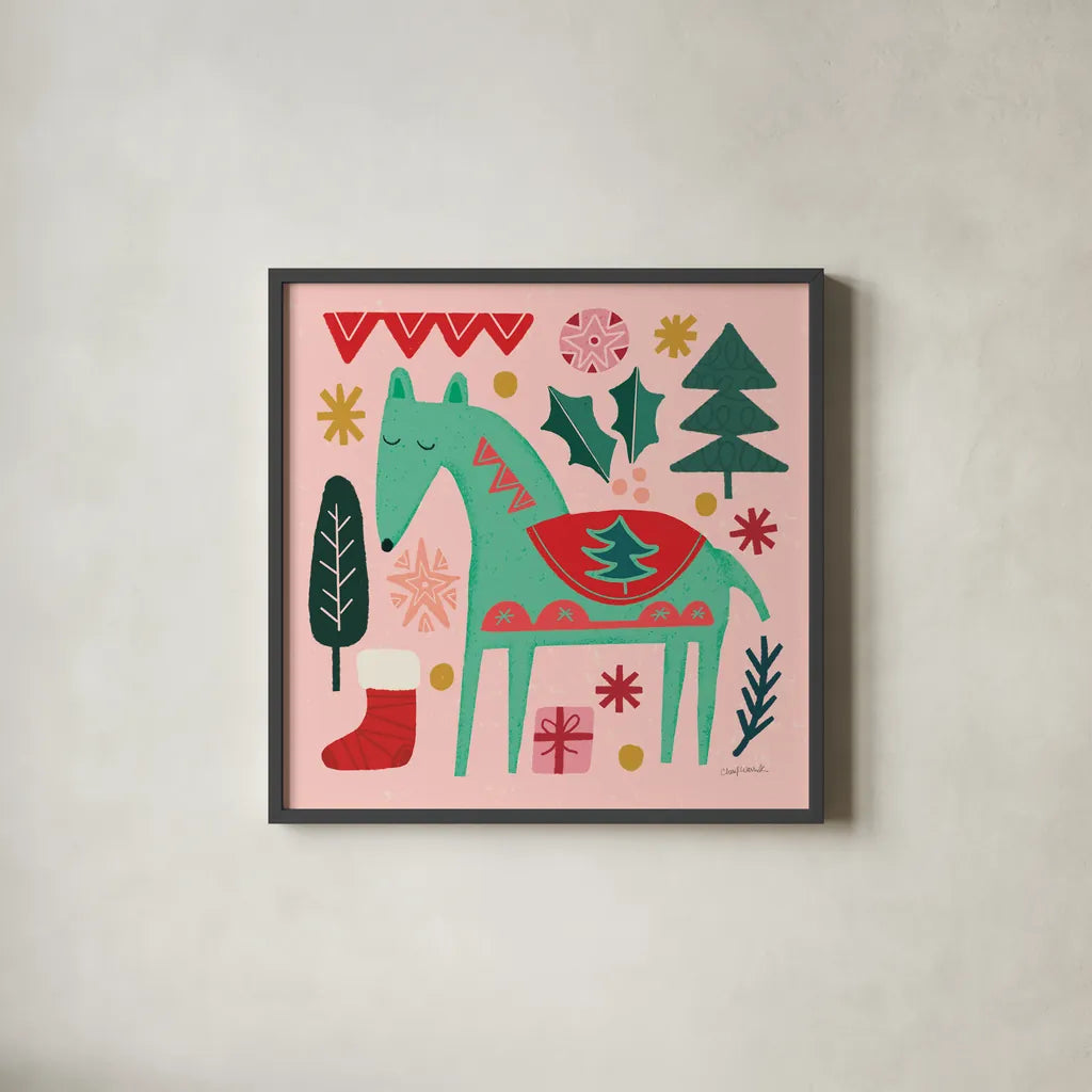 All is Bright II by Cheryl Warrick. Shown in a sleek black glass frame for a contemporary gallery look. Available as an archival giclee rolled canvas, fine art paper, or poster print. SKU 93330a.