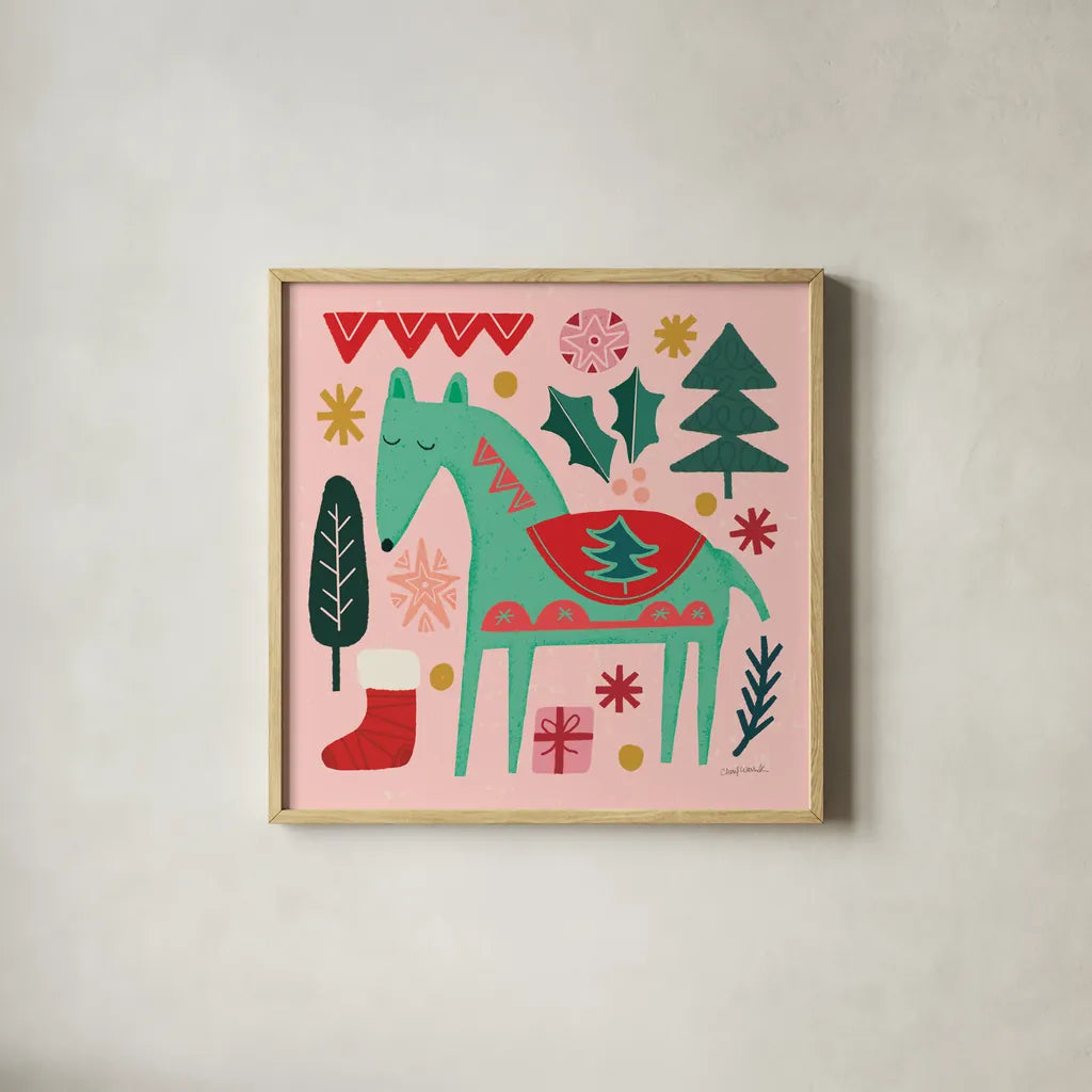 All is Bright II by Cheryl Warrick. Shown in a natural wood glass frame for a timeless modern aesthetic. Available as an archival giclee rolled canvas, fine art paper, or poster print. SKU 93330a.