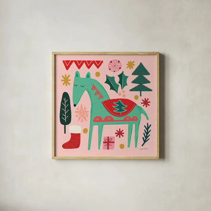 All is Bright II by Cheryl Warrick. Shown in a natural wood glass frame for a timeless modern aesthetic. Available as an archival giclee rolled canvas, fine art paper, or poster print. SKU 93330a.