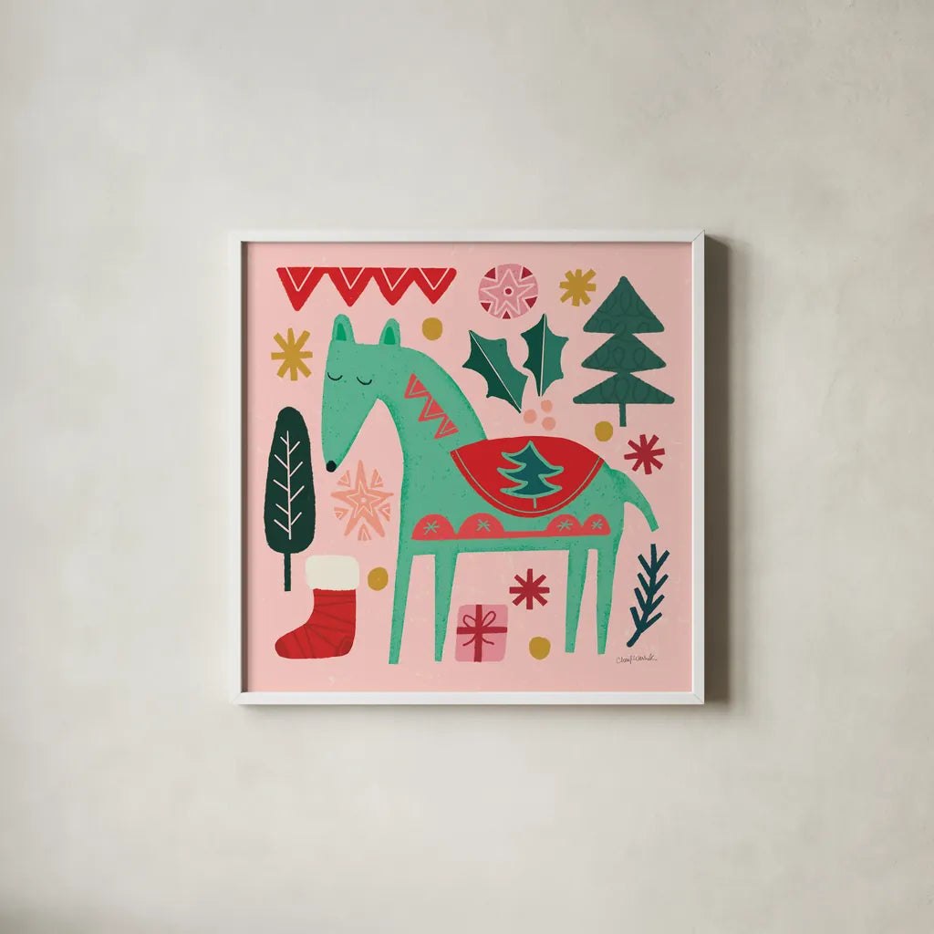 All is Bright II by Cheryl Warrick. Shown in a crisp white glass frame for a clean and minimalist style. Available as an archival giclee rolled canvas, fine art paper, or poster print. SKU 93330a.