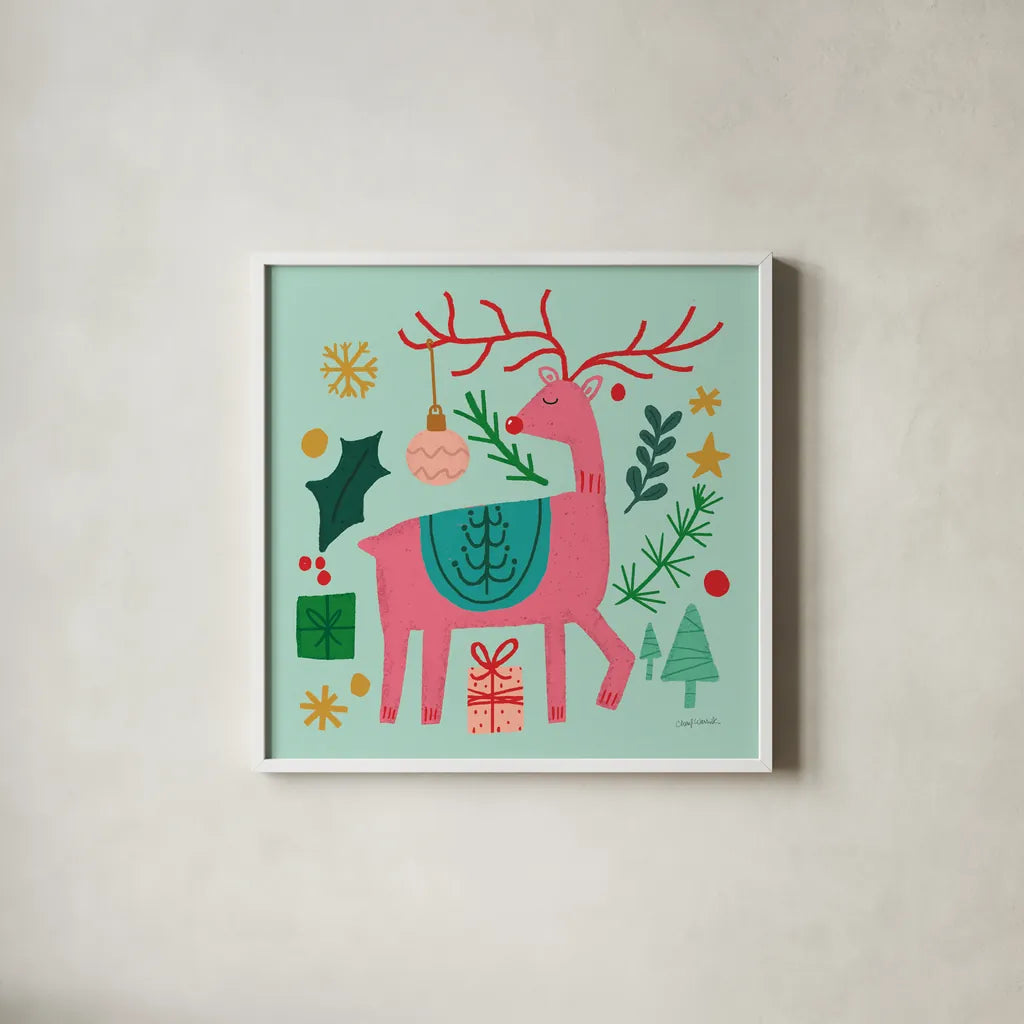 All is Bright III by Cheryl Warrick. Shown in a crisp white glass frame for a clean and minimalist style. Available as an archival giclee rolled canvas, fine art paper, or poster print. SKU 93331a.