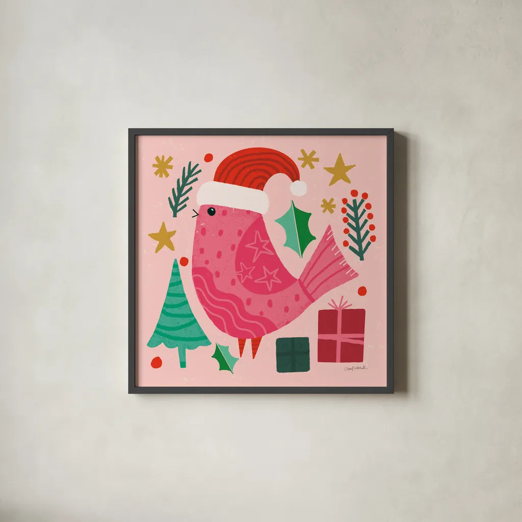 All is Bright V by Cheryl Warrick. Shown in a sleek black glass frame for a contemporary gallery look. Available as an archival giclee rolled canvas, fine art paper, or poster print. SKU 93333a.