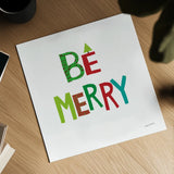 Be Merry by Cheryl Warrick. Shown as a detailed flat fine art print, highlighting archival giclee quality. Available as an archival giclee rolled canvas, fine art paper, or poster print. SKU 79493a.