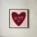 Be Mine Valentine by Cheryl Warrick. Shown in a sleek black glass frame for a contemporary gallery look. Available as an archival giclee rolled canvas, fine art paper, or poster print. SKU 104042a.