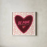 Be Mine Valentine by Cheryl Warrick. Shown in a crisp white glass frame for a clean and minimalist style. Available as an archival giclee rolled canvas, fine art paper, or poster print. SKU 104042a.