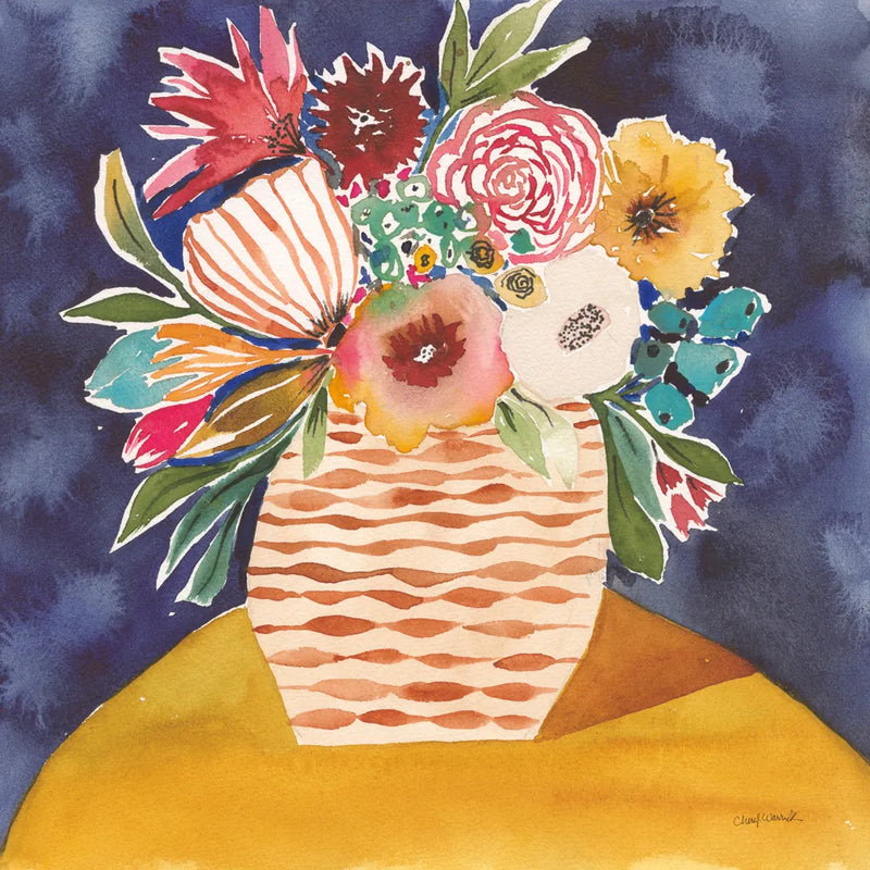 Best Friend Florals by Cheryl Warrick. SKU 103252a. Archival Giclee Fine art print for wall decor.