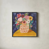 Best Friend Florals by Cheryl Warrick. Shown in a sleek black glass frame for a contemporary gallery look. Available as an archival giclee rolled canvas, fine art paper, or poster print. SKU 103252a.
