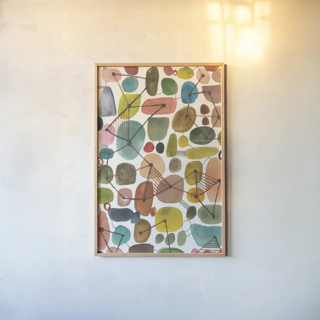 Bliss IV by Cheryl Warrick. shown as a paper print in a natural frame. Available as a archival giclee rolled canvas, fine art paper, or poster print. SKU 80140h.