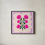 Bloom Studies I by Cheryl Warrick. Shown in a sleek black glass frame for a contemporary gallery look. Available as an archival giclee rolled canvas, fine art paper, or poster print. SKU 103978a.